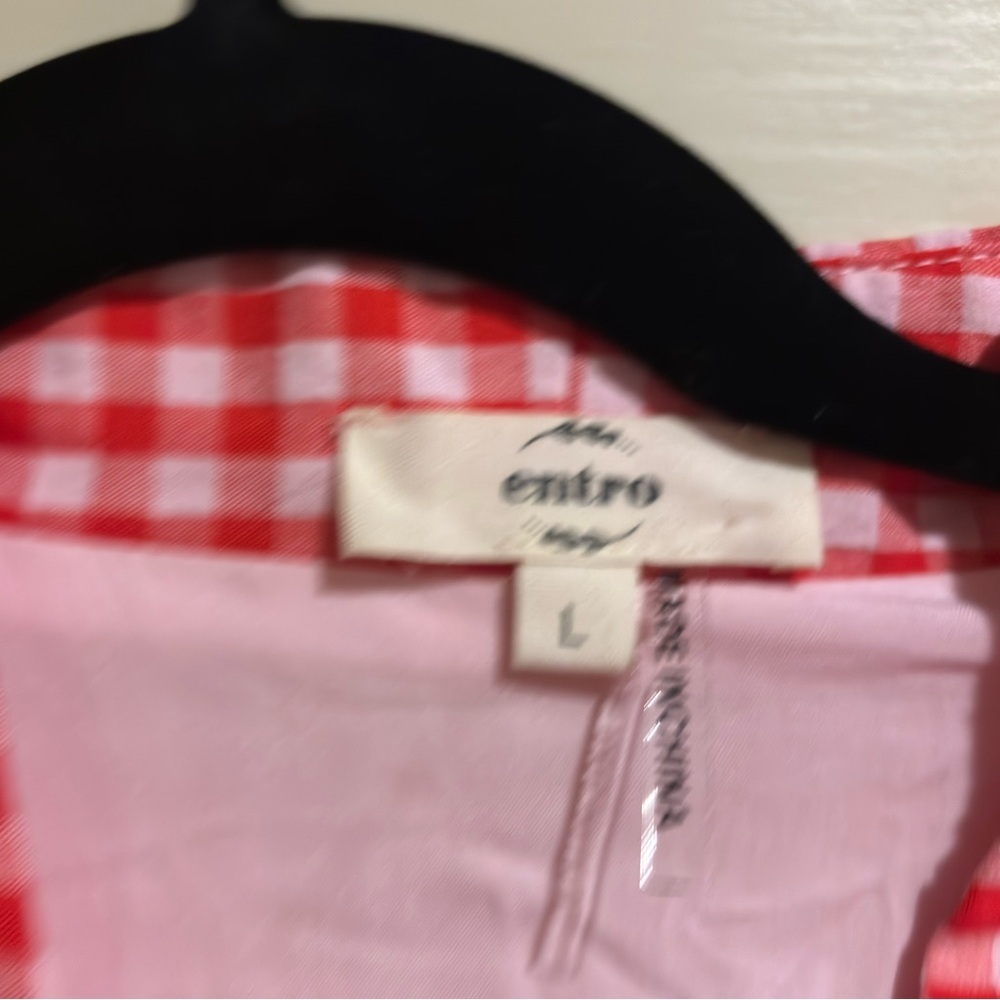 Entro red checkered dress size L - Picture 3 of 3